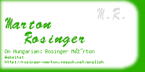 marton rosinger business card